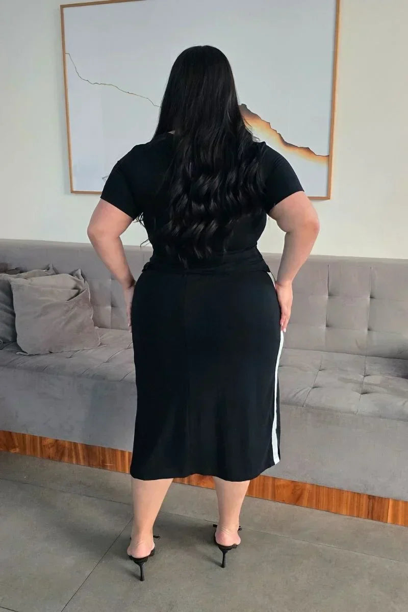 Conjunto Tamires Preto em Malha Moletinho