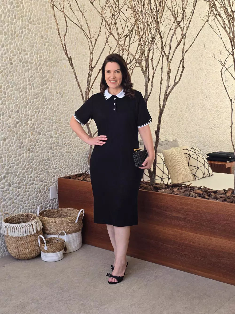 VESTIDO GOLA POLO COM BOLSOS