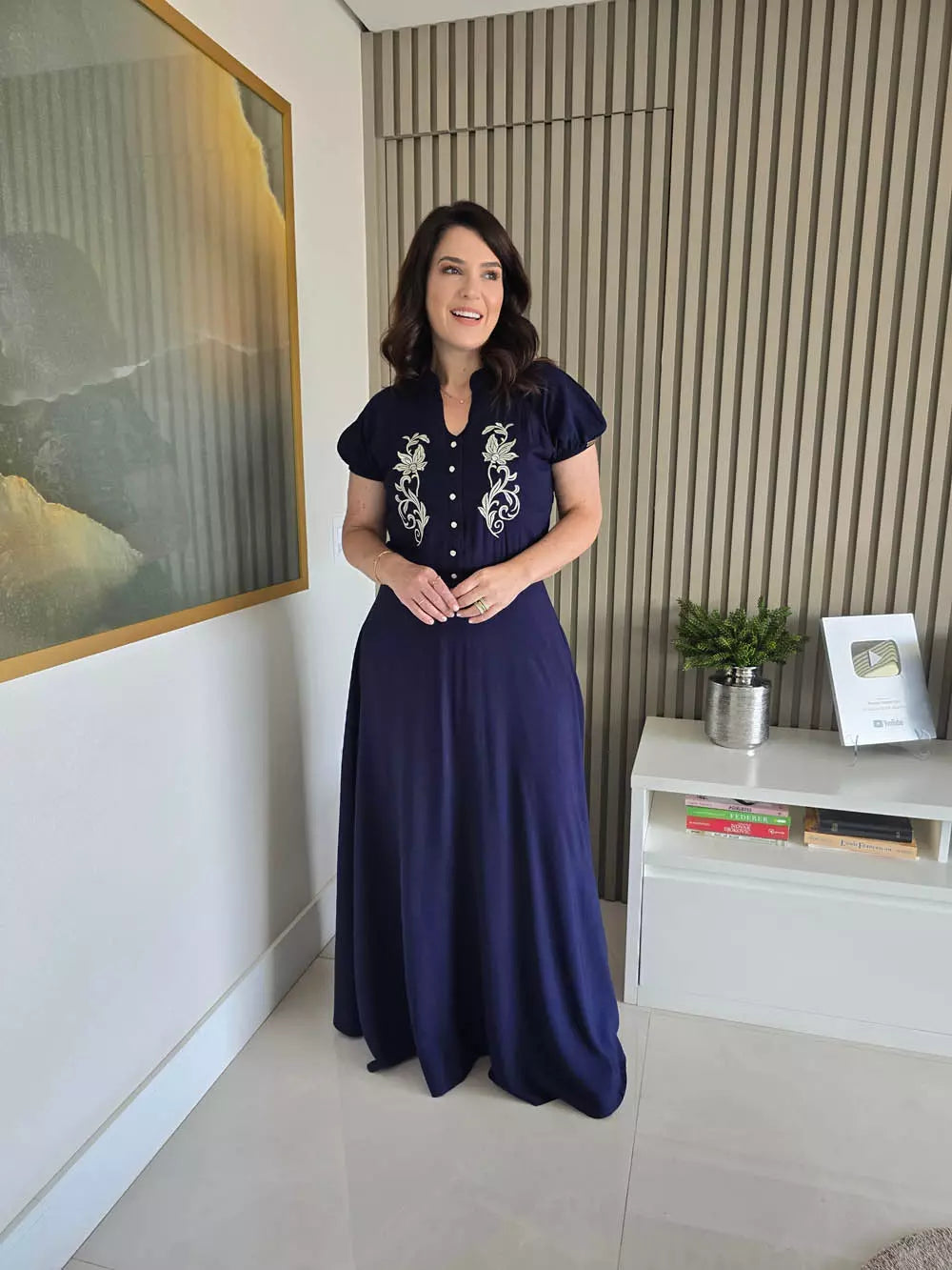 VESTIDO LONGO EVASÊ BORDADO