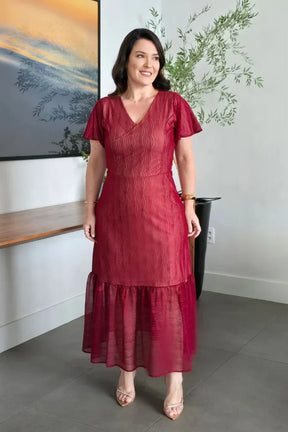 Vestido Marsala em Tule Diana