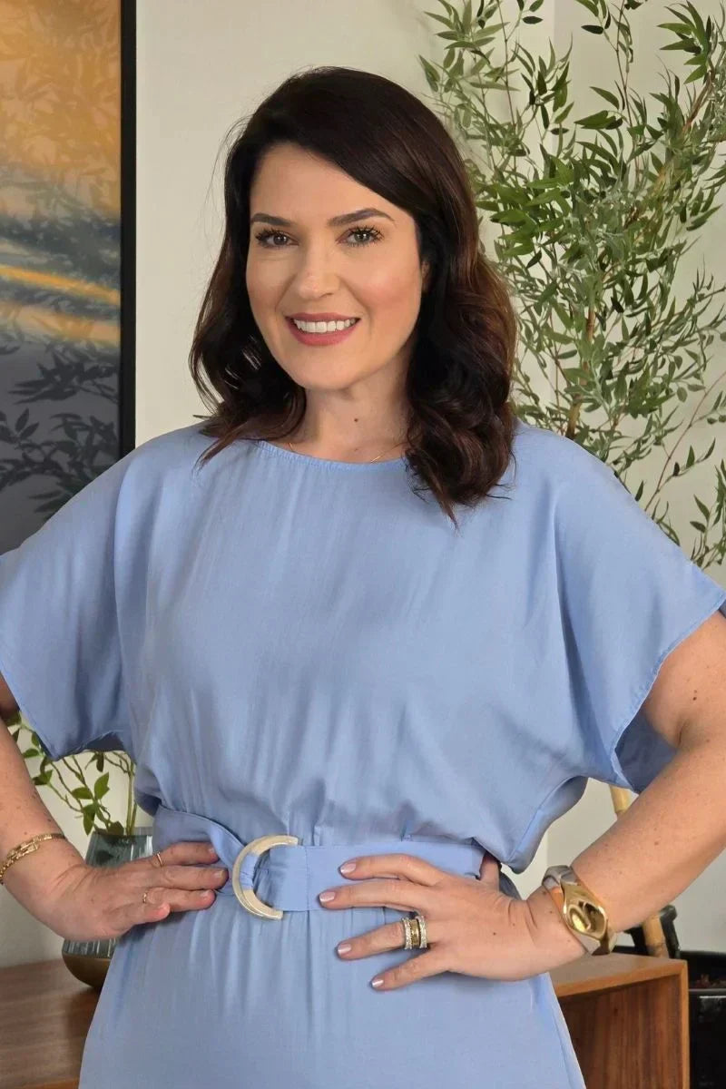 Vestido Azul Serenity em Viscose Valentina