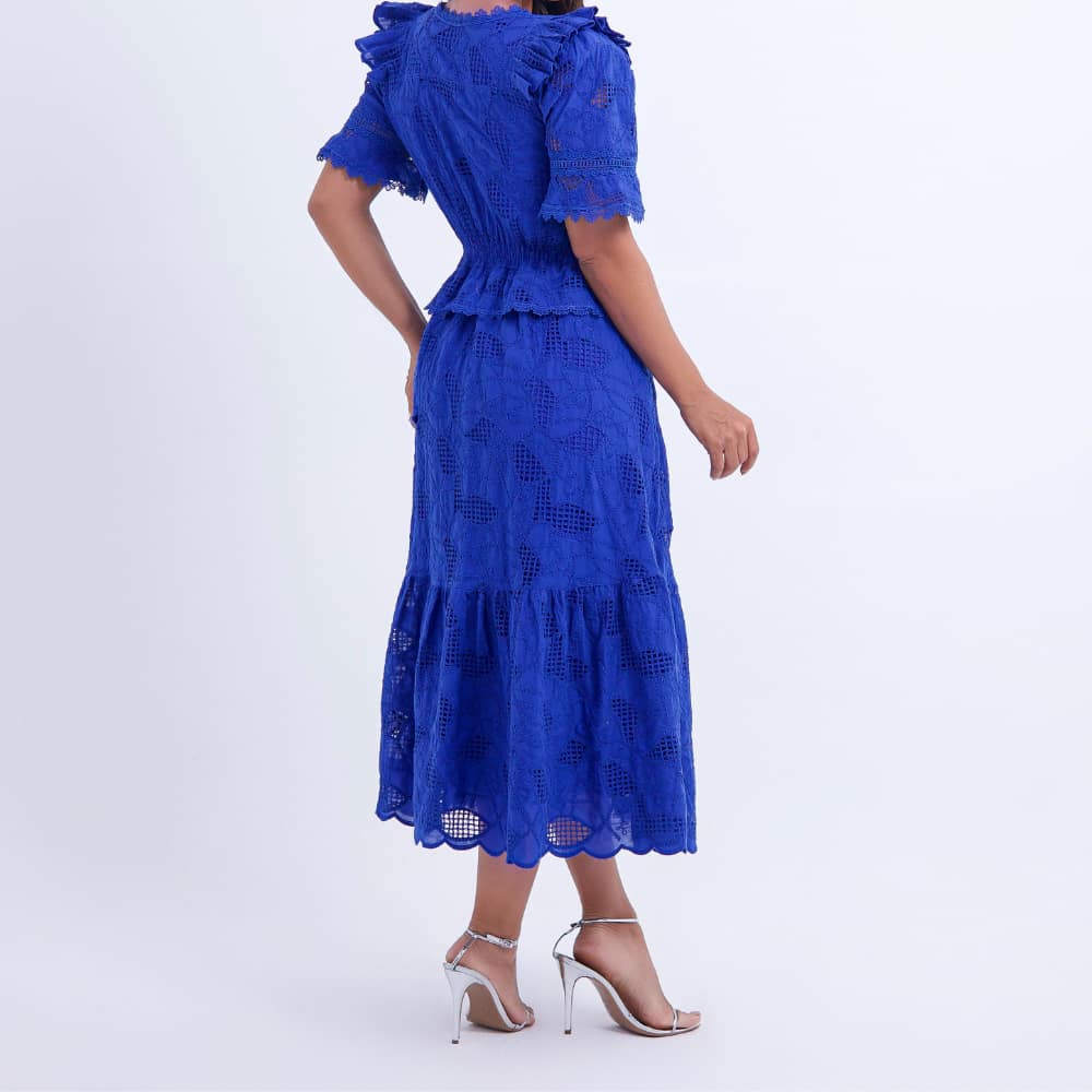 Vestido Feminino Midi Renda Azul Emily - FL17