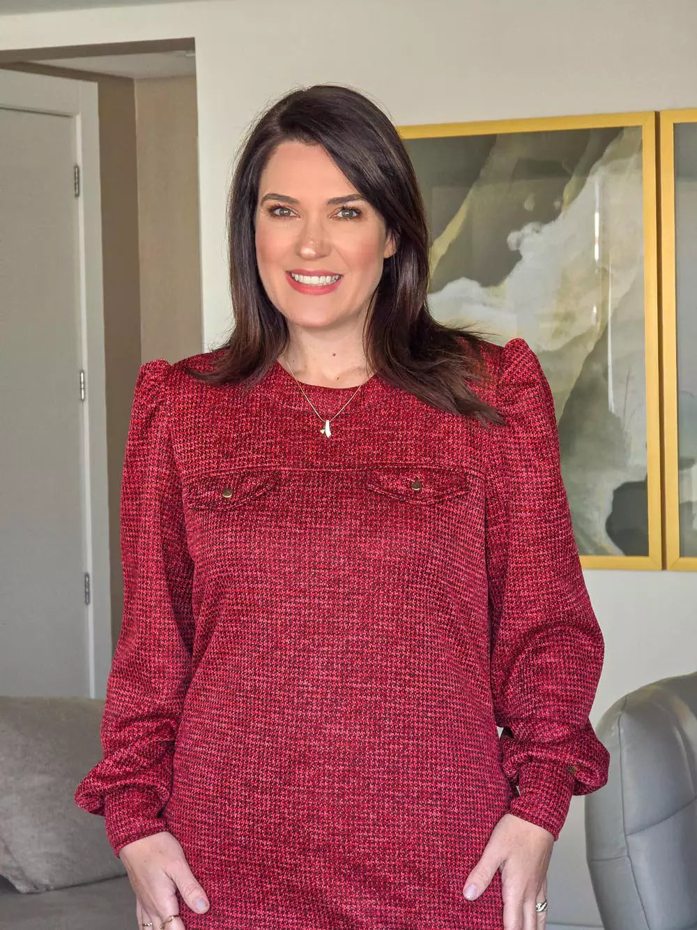 VESTIDO MIDI HELEN COM LAPELA