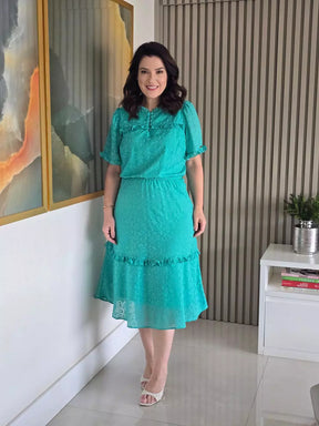 VESTIDO VITORIA EVASÊ COM BABADINHOS