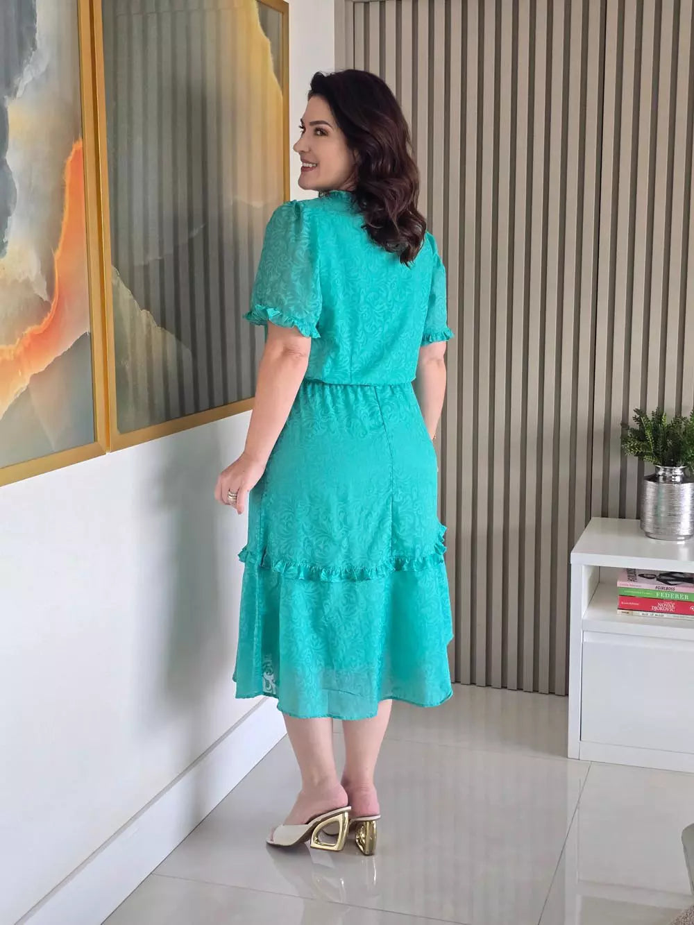 VESTIDO VITORIA EVASÊ COM BABADINHOS