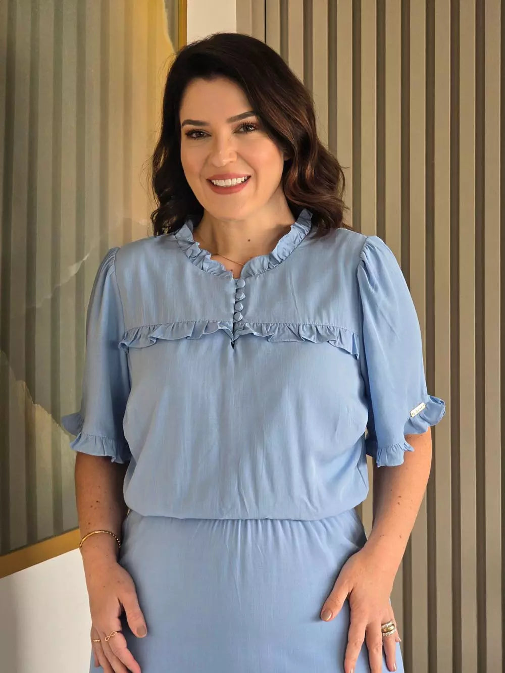 VESTIDO EVASÊ COM BABADINHOS