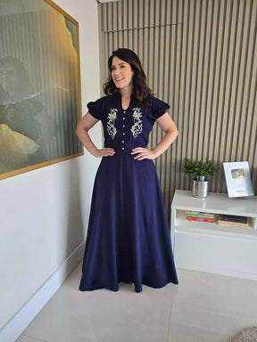 VESTIDO LONGO EVASÊ BORDADO