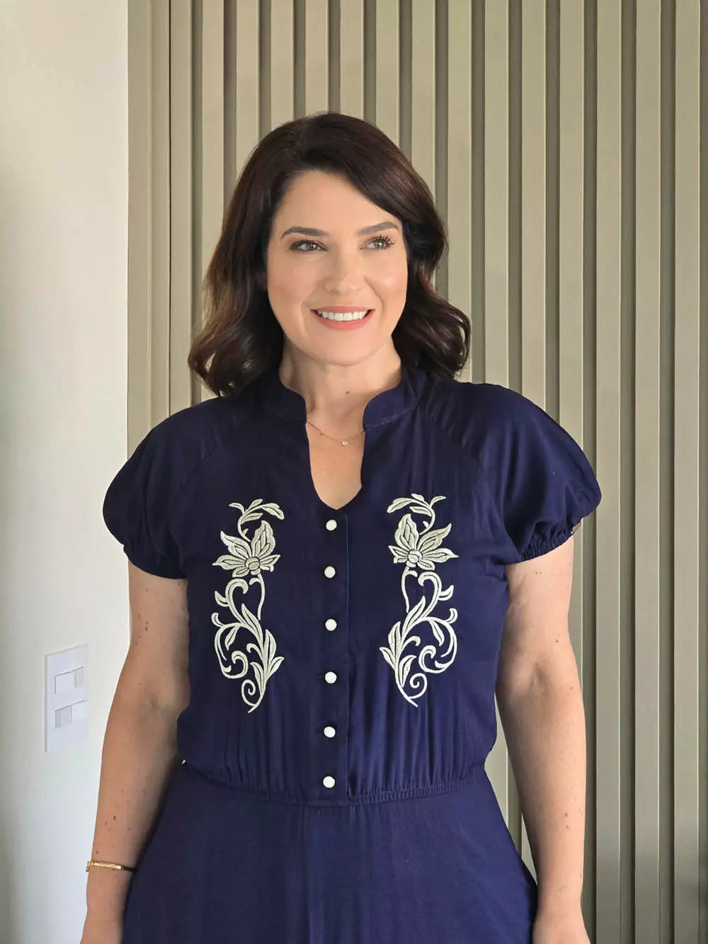 VESTIDO LONGO EVASÊ BORDADO