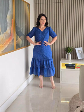 VESTIDO MAXI MIDI COM MARIAS