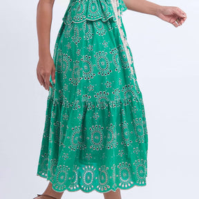 Vestido Feminino Verde com Renda Tiffany - FL14