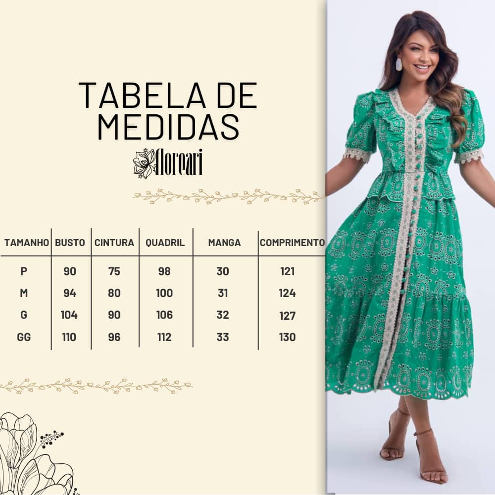 Vestido Feminino Verde com Renda Tiffany - FL14