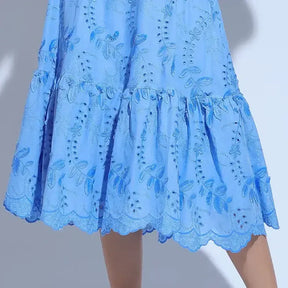 Conjunto Feminino Richelieu 3D Azul Bordado Luma - FL25